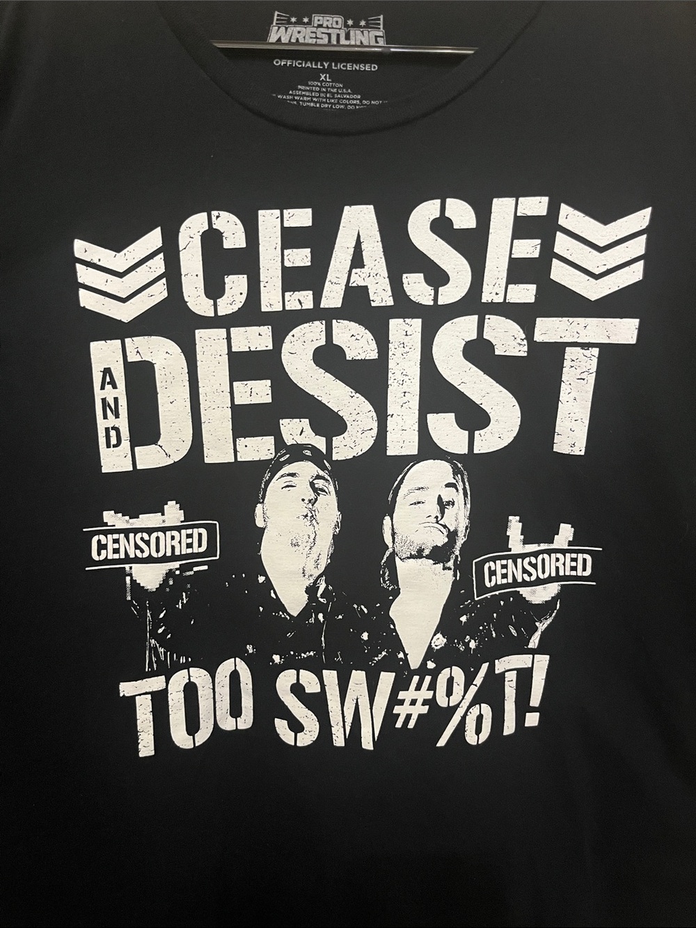 AEW Young Bucks Cease and Desist Too Sw#%t! XL Shirt